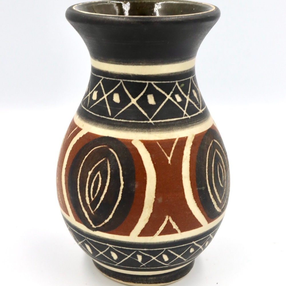 Vintage West German Ceramic Pottery Vase MCM Retro 5”